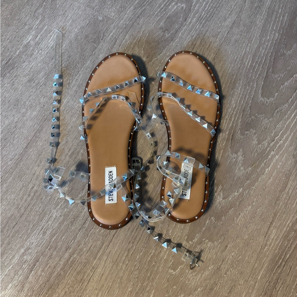 Steve Madden Brown Sandals with Silver Studs